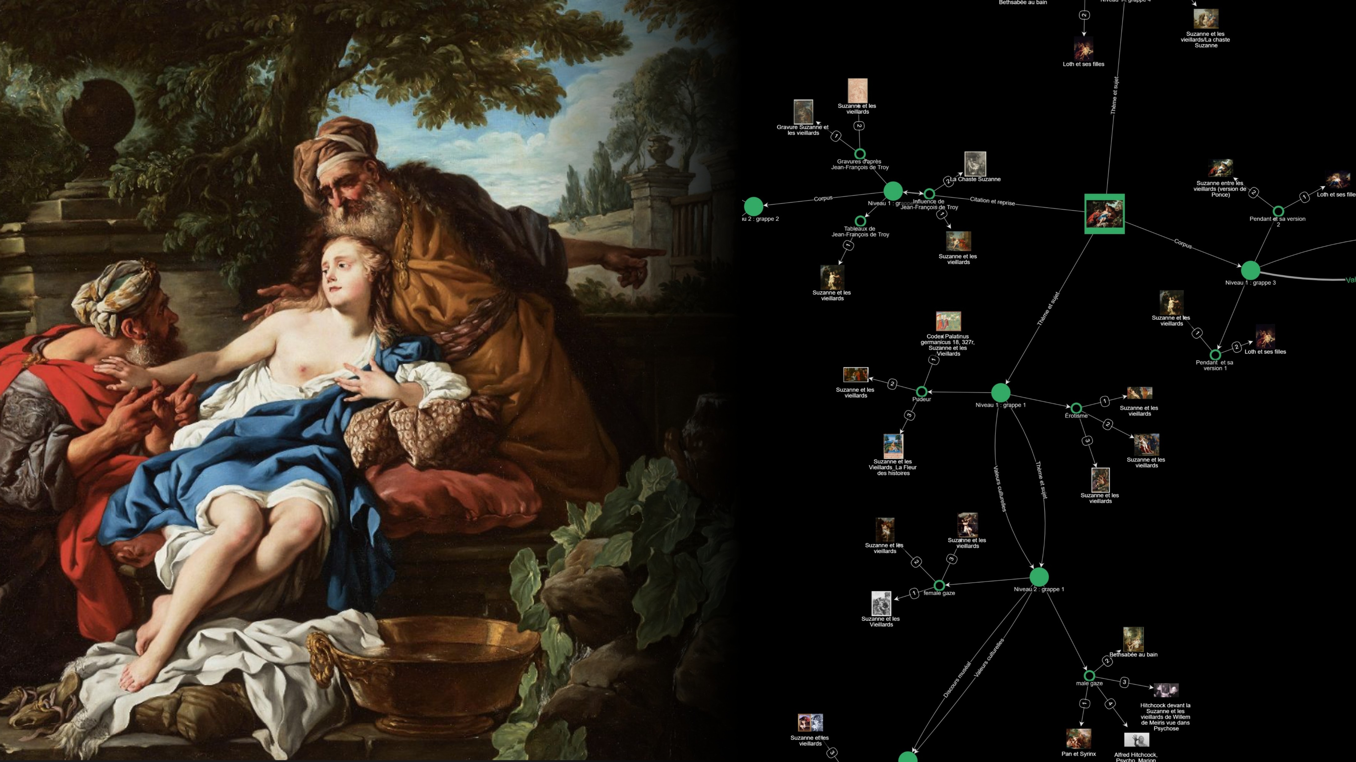 Jean François de Troy, Suzanne et les vieillards, c.1685-1725. MNAHA, Luxembourg / Projet Augmented Artwork Analysis, Université du Luxembourg et LMDDC